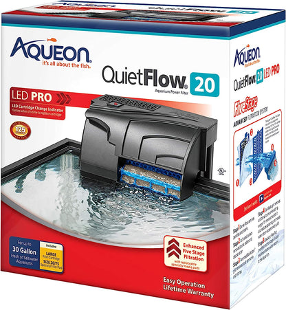 Quietflow 20 LED PRO Aquarium Fish Tank Power Filter for up to 30 Gallon Aquariums