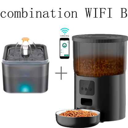 4L Pet Feeder Tuya WIFI Automatic Dog Food Dispenser Smart Cat Feeder 2L Cat Automatic Drinking Fountain Dog Water Feeder