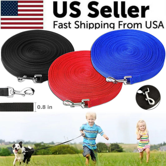 Dog Leash Long Obedience Recall Foot Feet Training Lead 6/15/23/33/50/100 FT