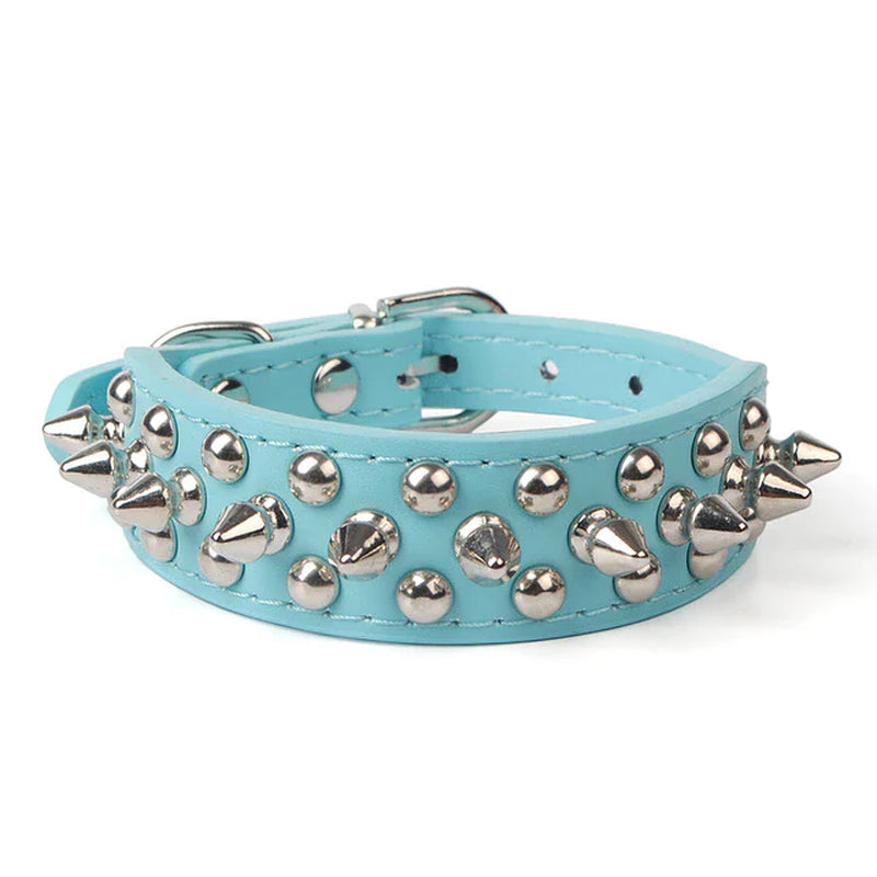 Spiked Studded Leather Dog Collar Rivets Pet Small Large Cat Pit Bull Adjustable